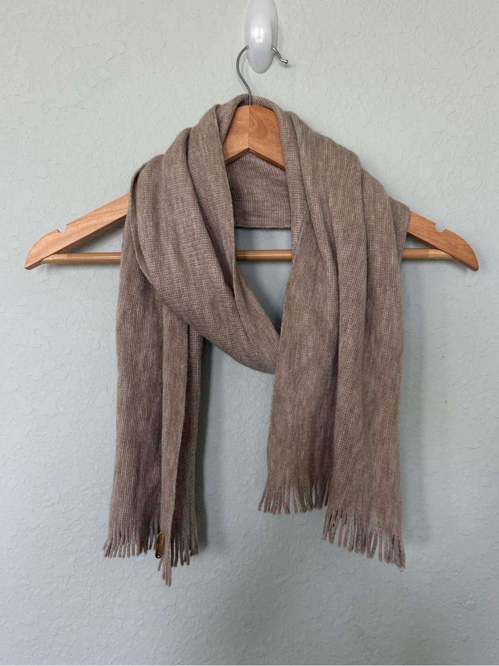 Calvin Klein Neutral Fringe Scarf - Taupe Beige